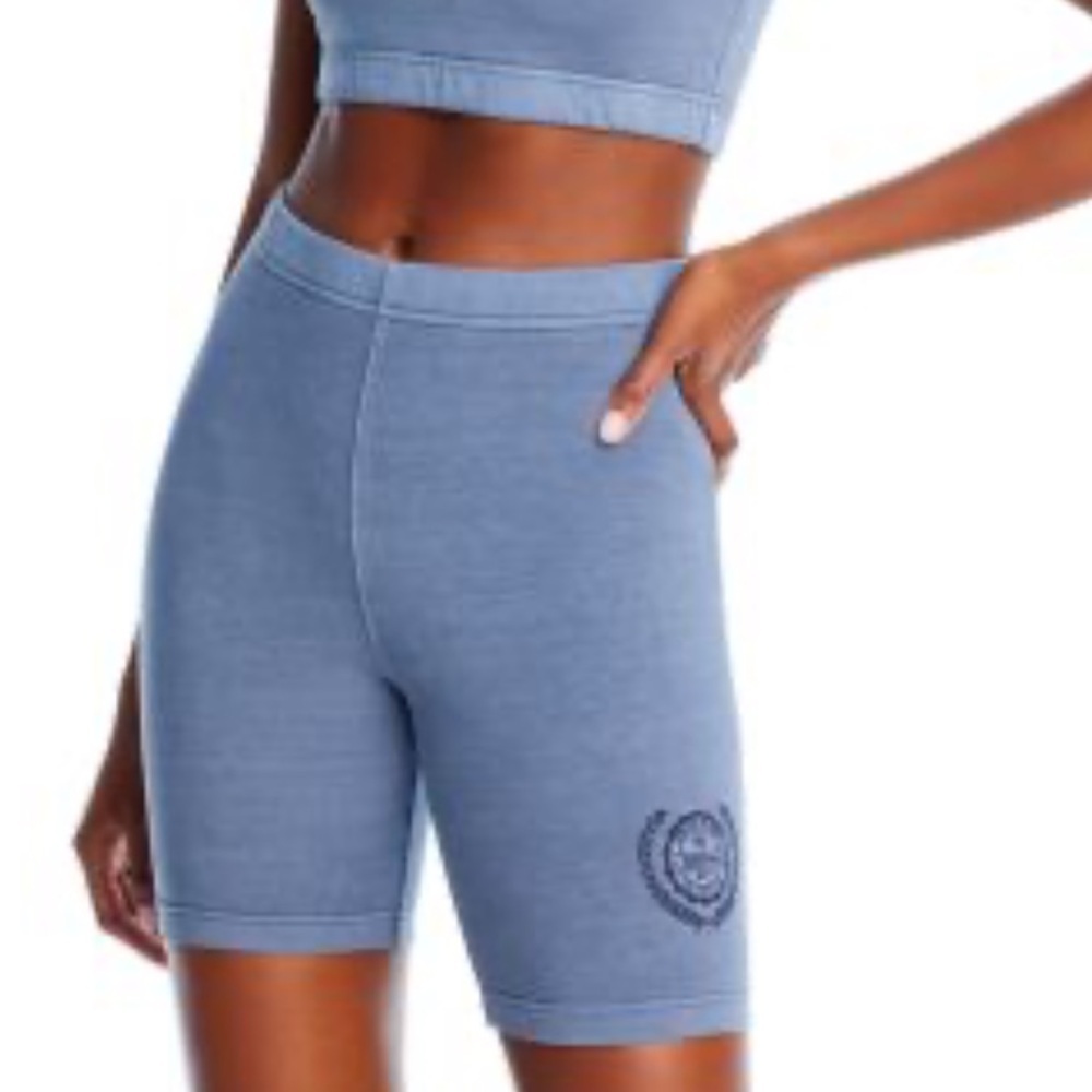 REEBOK X ANINE BING blue logo biker shorts